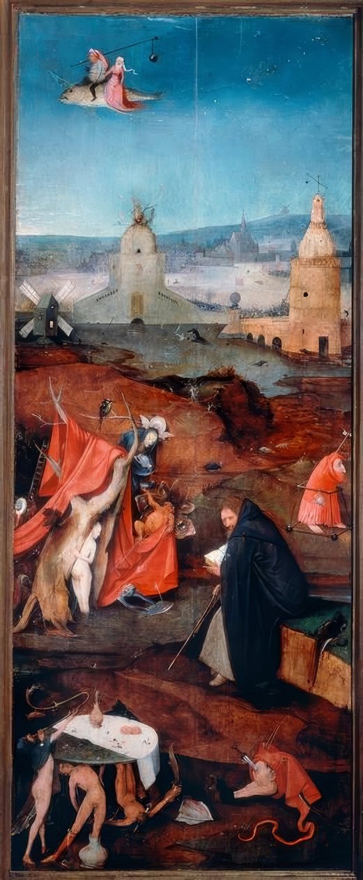 San Antonio en contemplación de Hieronymus Bosch