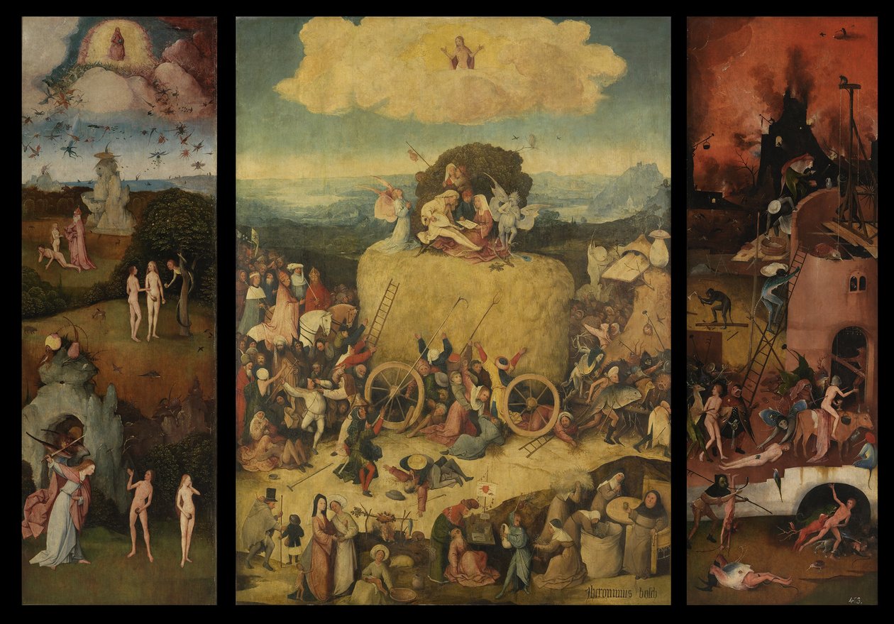 El Tríptico del Carro de Heno, c. 1516 de Hieronymus Bosch