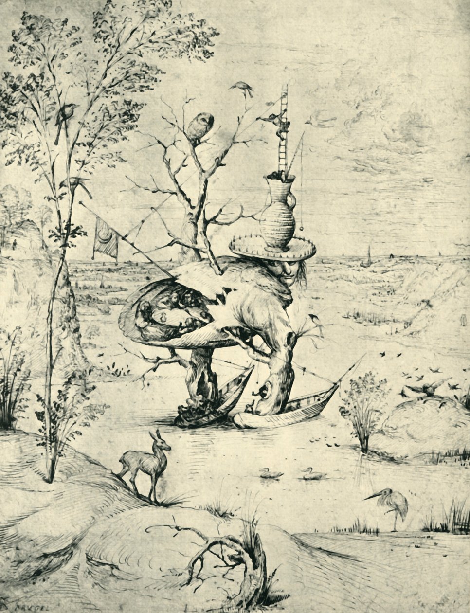 El hombre-árbol, c. 1505 de Hieronymus Bosch