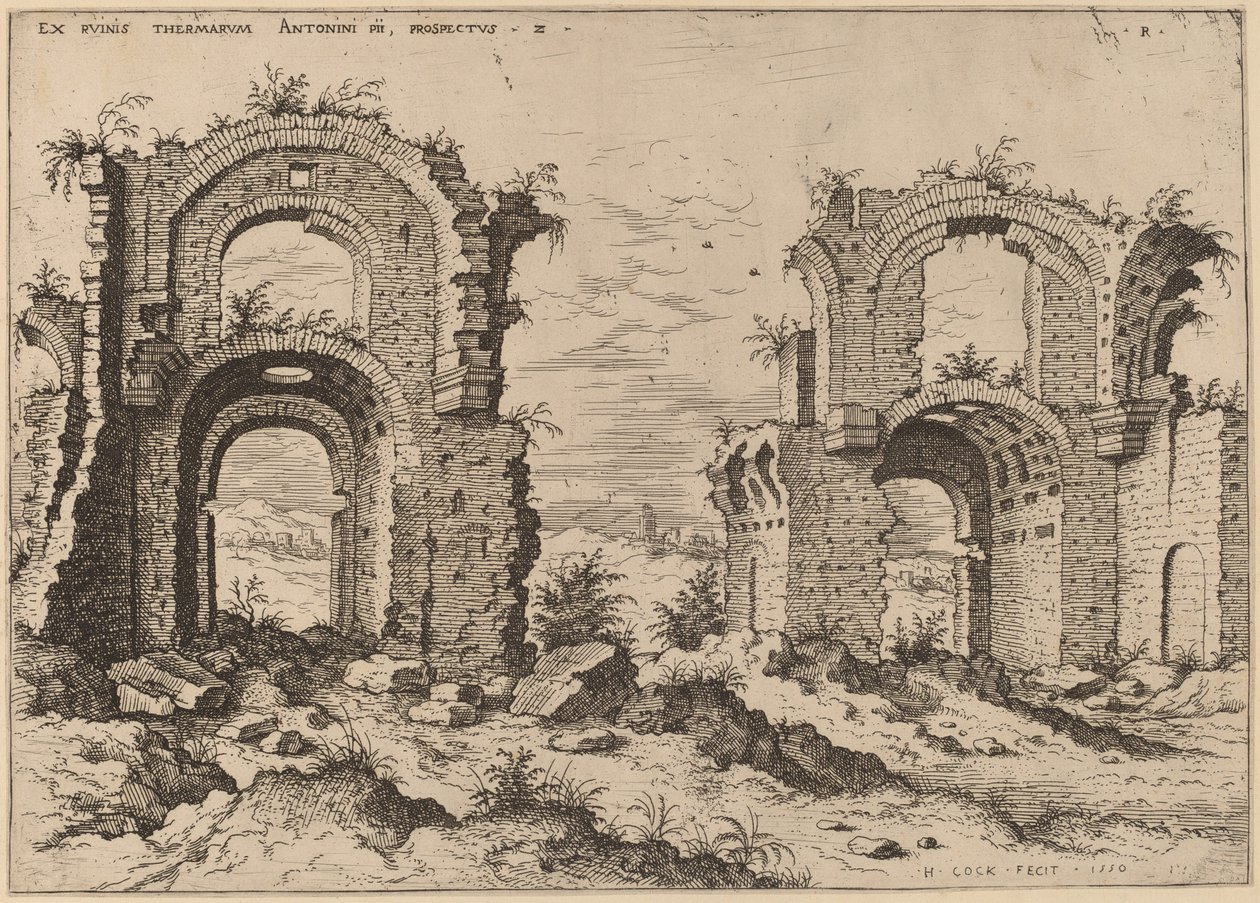 Segunda Vista de los Baños de Diocleciano de Hieronymus Cock
