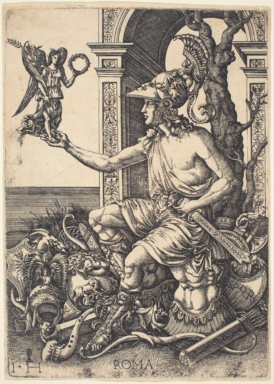 Personificación de Roma de Hieronymus Hopfer after Giovanni Battista Palumba