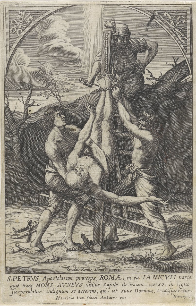 Crucifixión de Pedro de Hieronymus Wierix