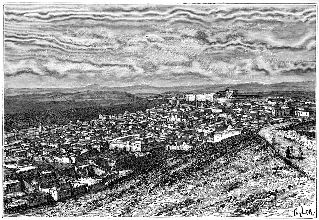 Vista de El Kef, Túnez, c1890 de Hildibrand