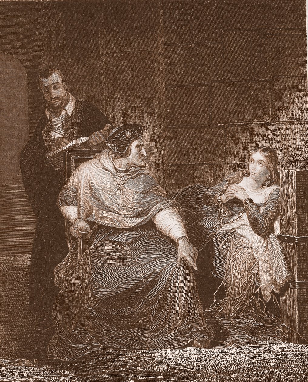 Juana de Arco, grabado por Strunz de Hippolyte Delaroche