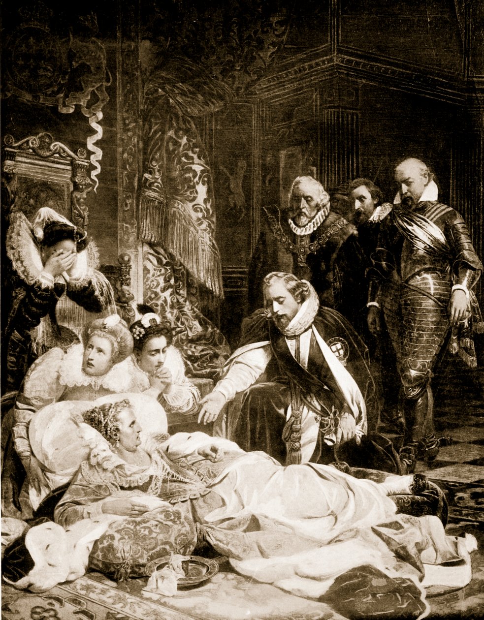 La muerte de la reina Isabel, 24 de marzo de 1603, ilustración de 
