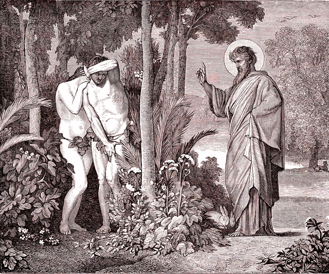 Adán y Eva de Hippolyte Flandrin