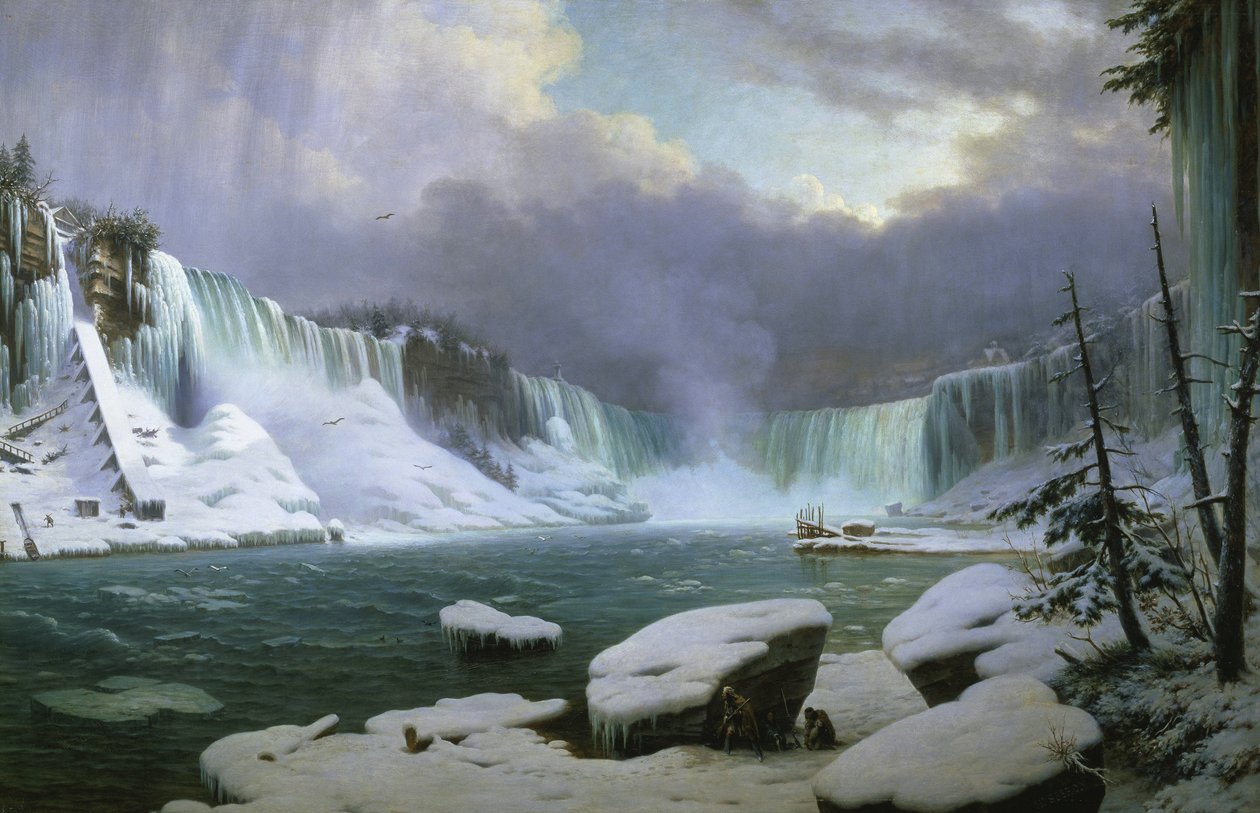 Cataratas del Niágara en invierno de Hippolyte Sebron