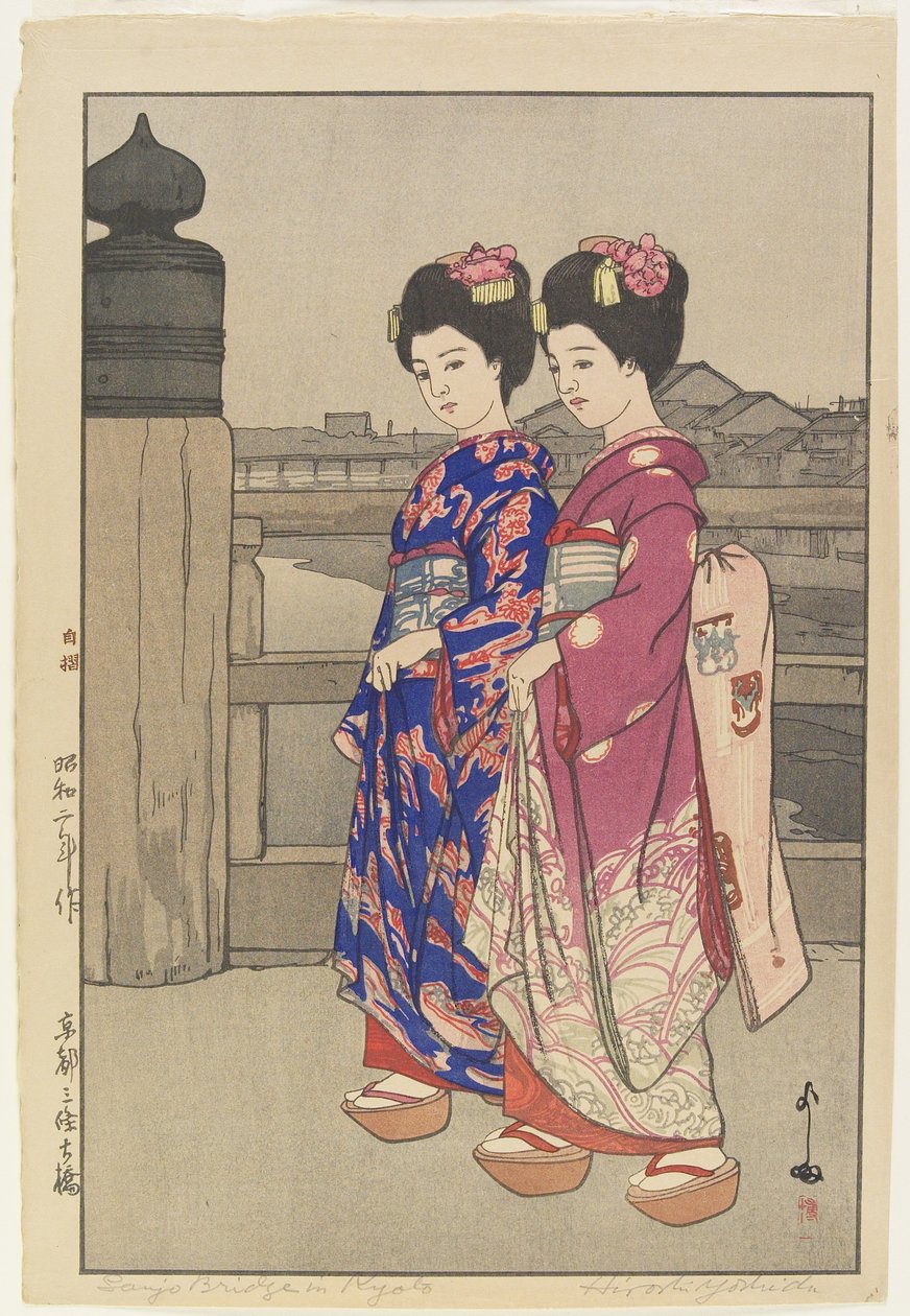 El Gran Puente de Sanjo_ en Kioto de Hiroshi Yoshida