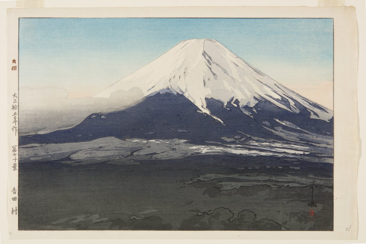 Aldea de Yoshida (Yoshida mura) (xilografía en color) de Hiroshi Yoshida