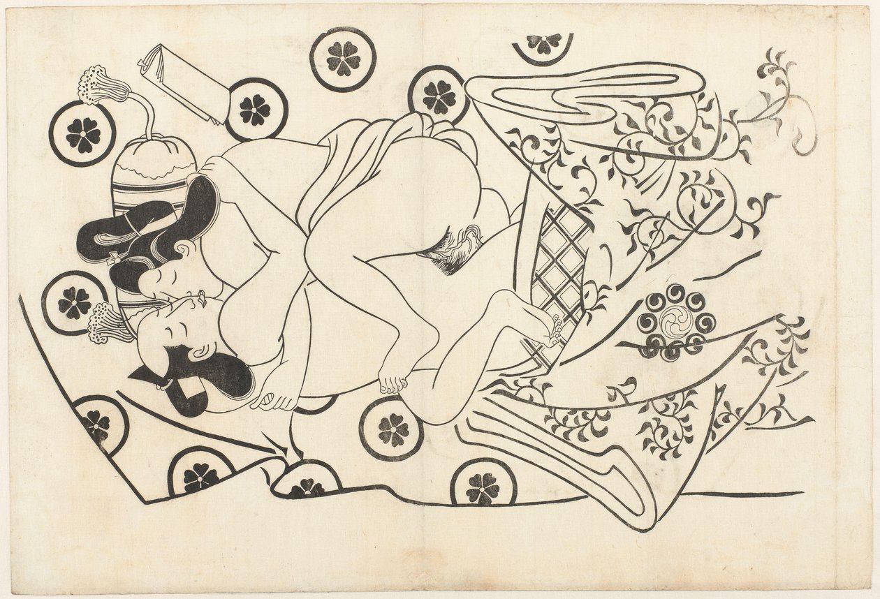 Actuación erótica de Hishikawa Moroshige (attributed to)