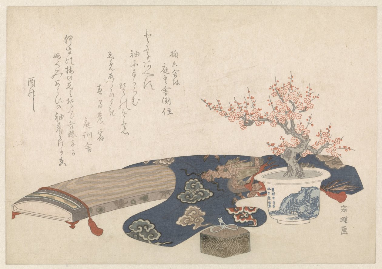 Bodegón con koto de Hishikawa Sori