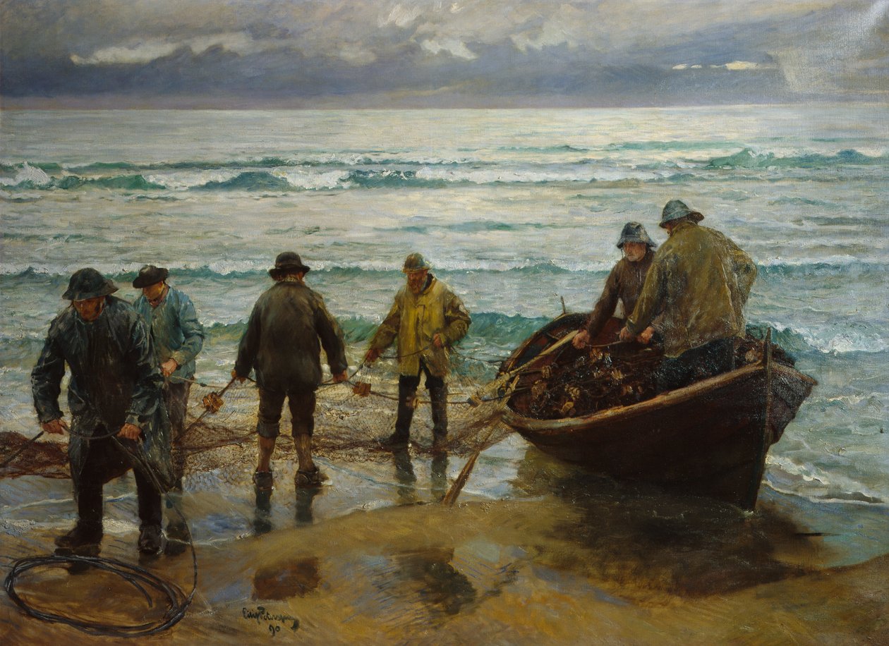 Pescadoras de salmón en sele de Hjalmer Eilif Emanuel Peterssen