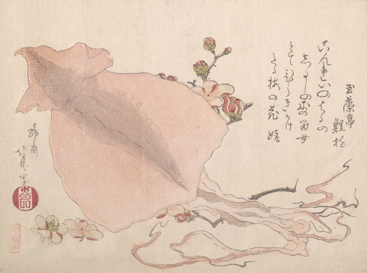 Sepia Seca y Flores de Ciruelo, principios del siglo XIX de Hokuba