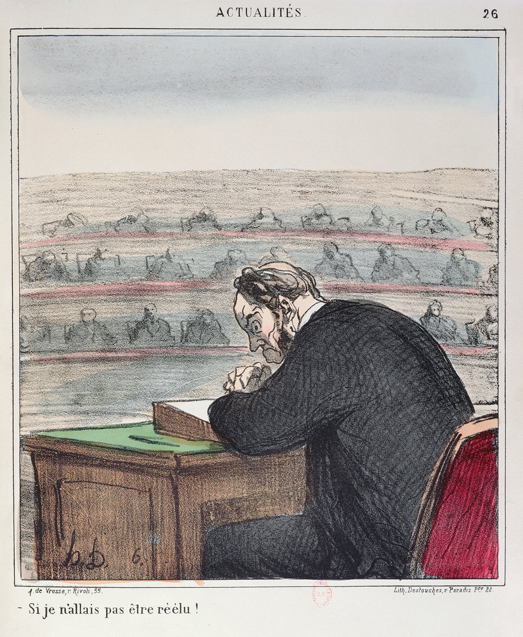 Caricatura de un diputado en la Asamblea, c.1850 de Honoré Daumier