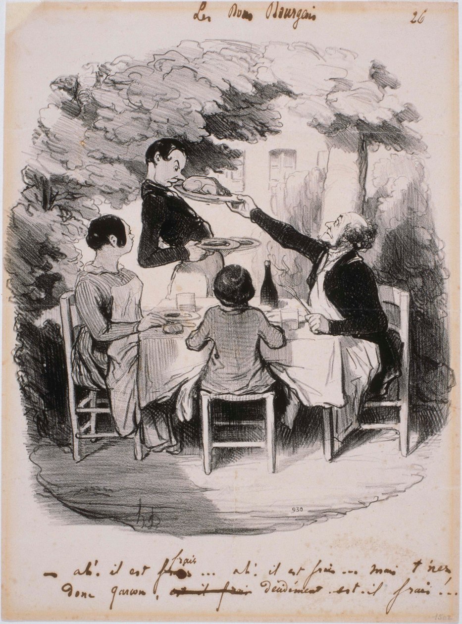 Los buenos burgueses- ¡Ah! Está fresco... Pero, oye, muchacho de Honoré Daumier