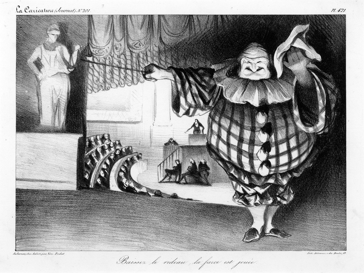 Bajen el telón, la farsa ha terminado de Honoré Daumier