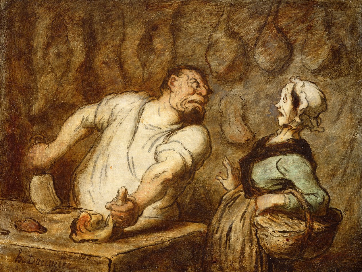 El carnicero, mercado de Montmartre, c.1857-58 de Honoré Daumier