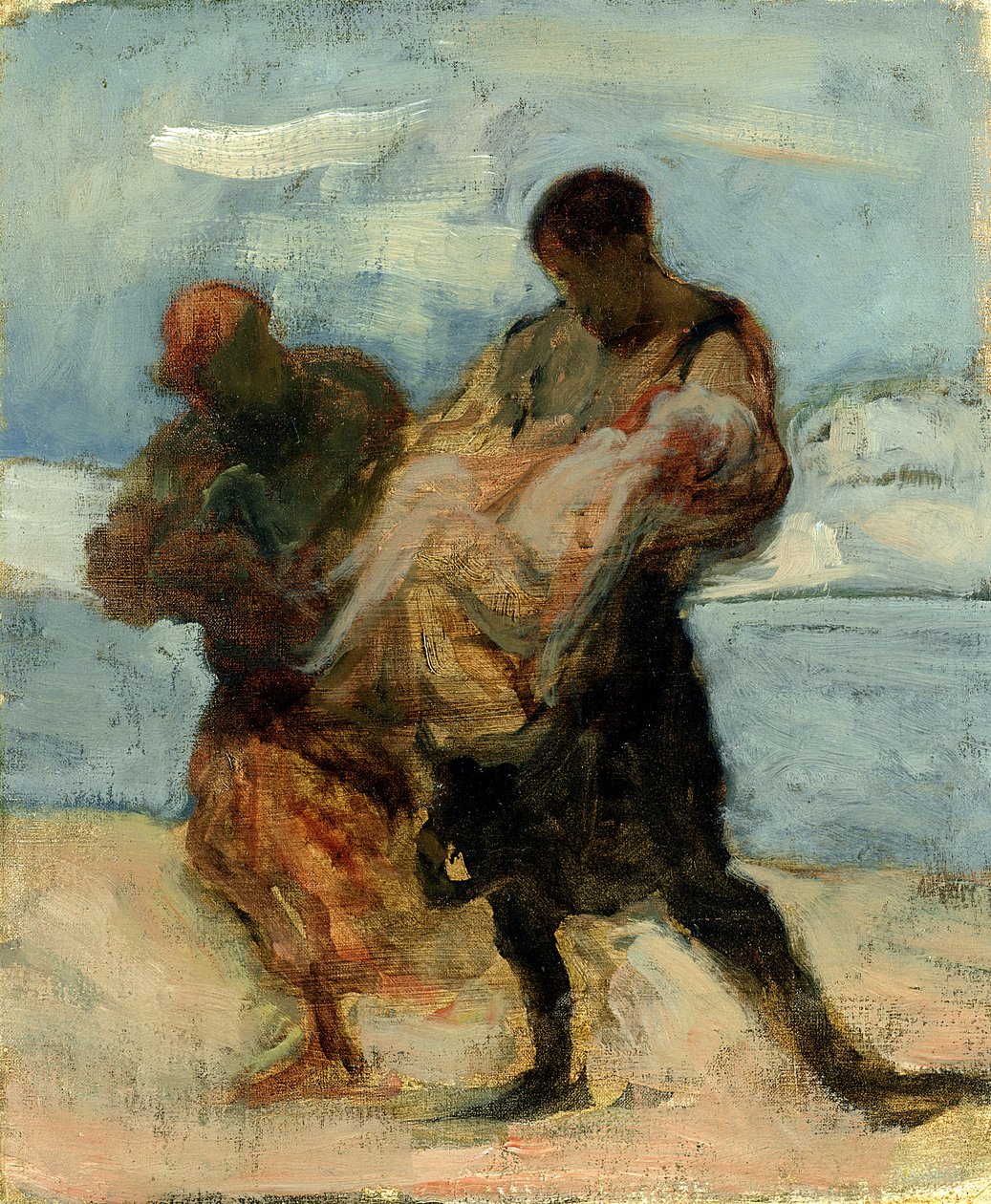 El rescate, c.1870 de Honoré Daumier