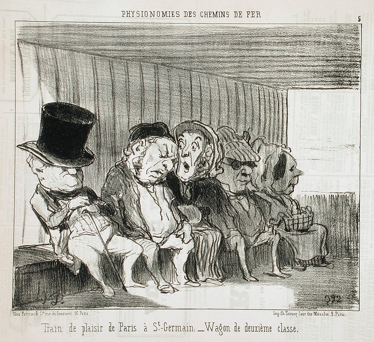 Tren de placer de París a St-Germain... de Honoré Daumier