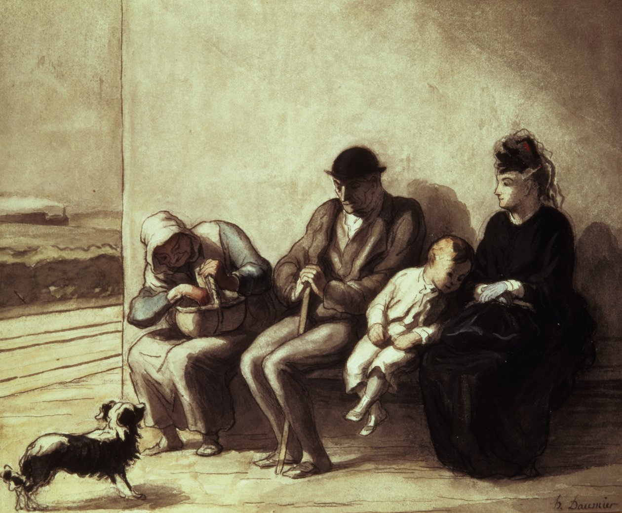 Estación de tren en el camino de Honoré Daumier
