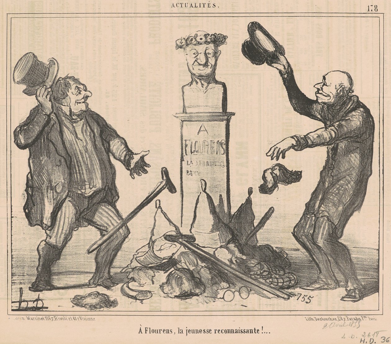 A Flourens, la juventud agradecida! de Honoré Daumier