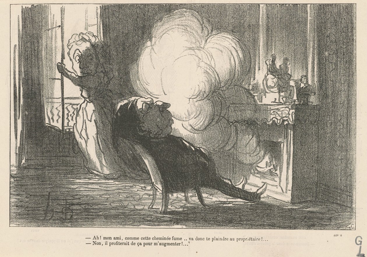 Ah! ... Como esta chimenea fuma ... de Honoré Daumier