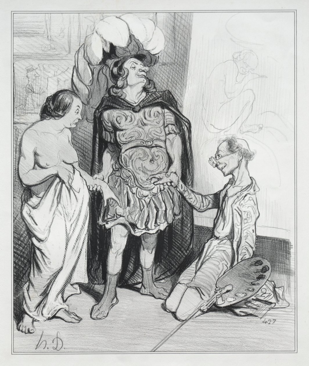 Apeles y Campaste de Honoré Daumier