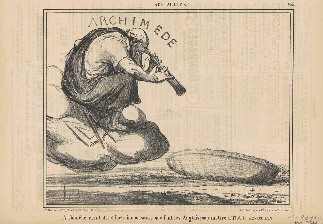 Arquímedes riendo de los esfuerzos... de Honoré Daumier