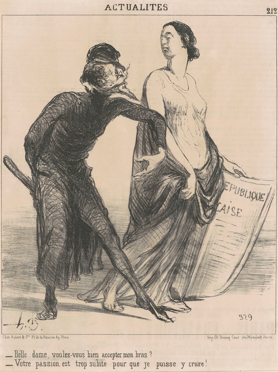 Bella dama, ¿quiere aceptar mi brazo? de Honoré Daumier