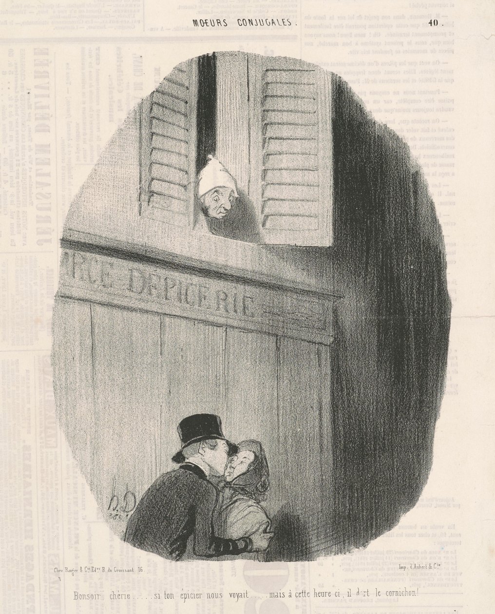 Buenas noches querida... si tu tendero nos viera... de Honoré Daumier