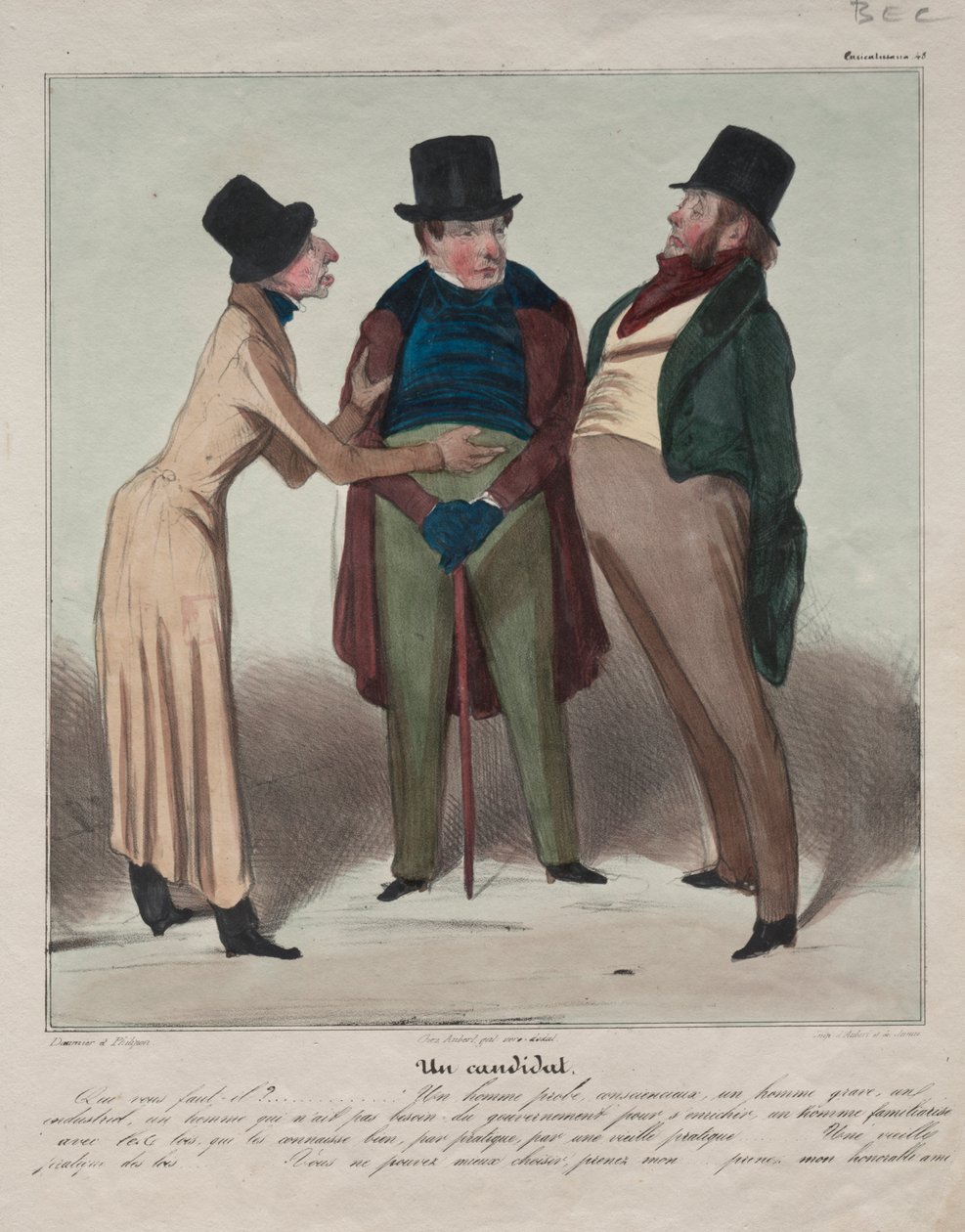 Caricaturana (Placa 48): Un candidato de Honoré Daumier