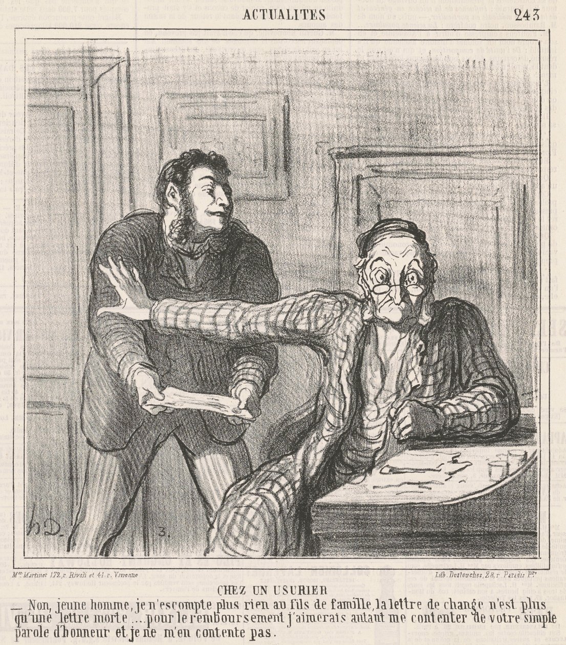 En casa de un usurero de Honoré Daumier