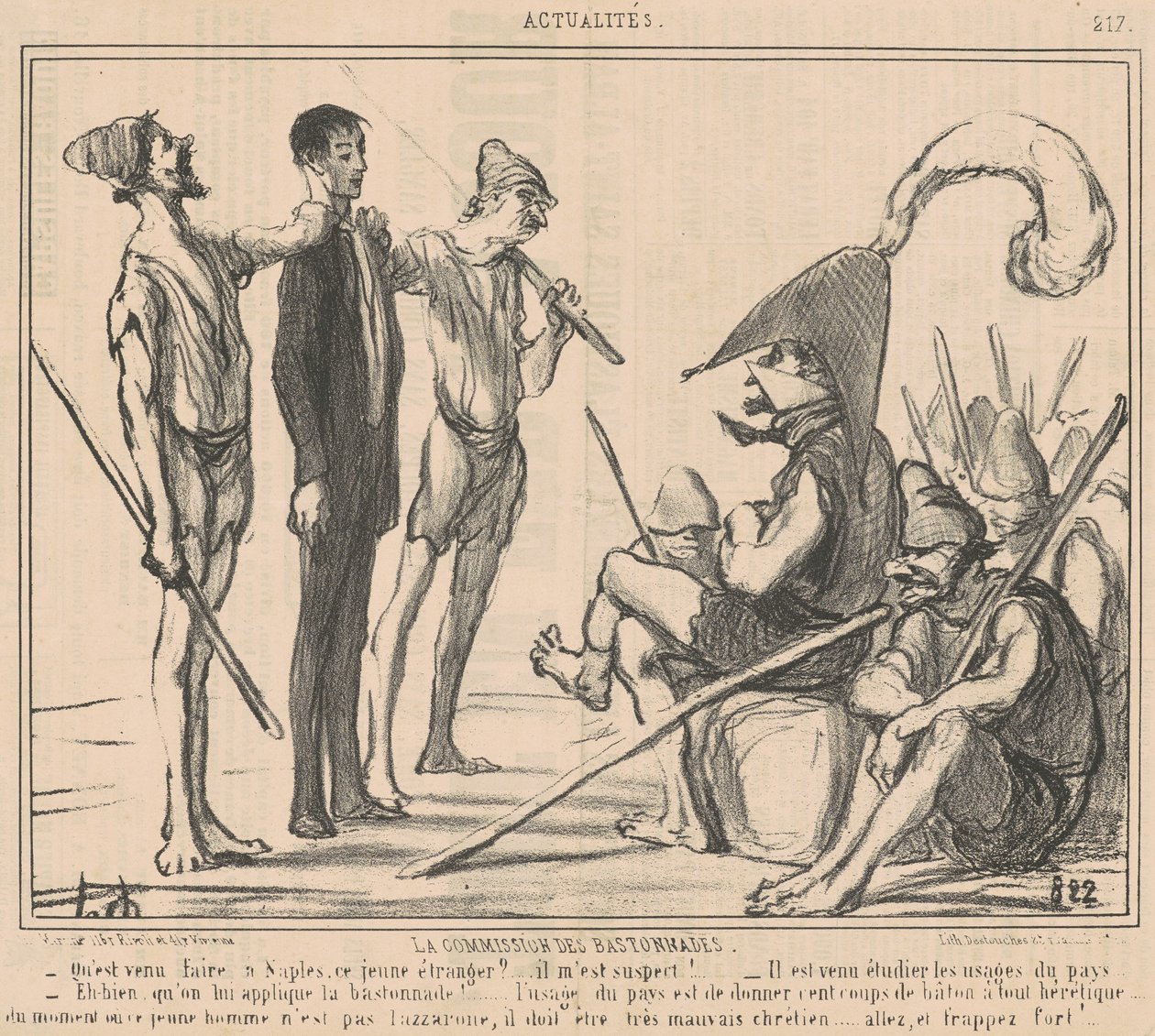 Comisión de bastonazos de Honoré Daumier