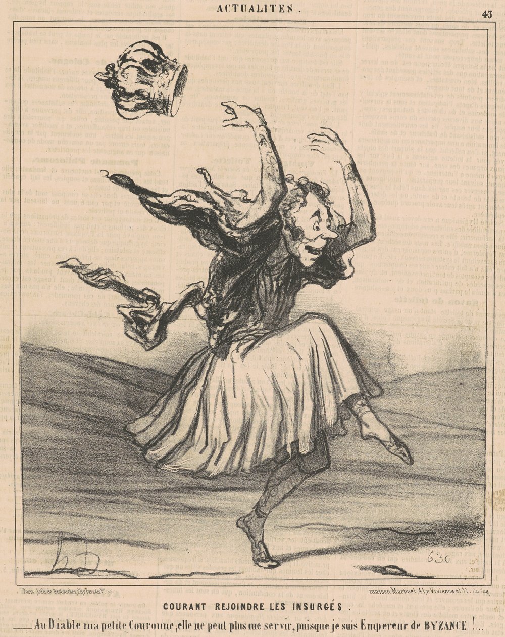 Corriendo a unirse a los insurgentes de Honoré Daumier