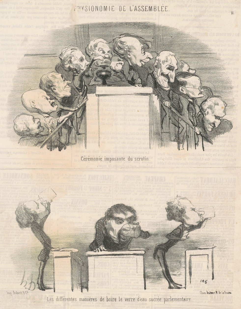 Ceremonia imponente del escrutinio de Honoré Daumier