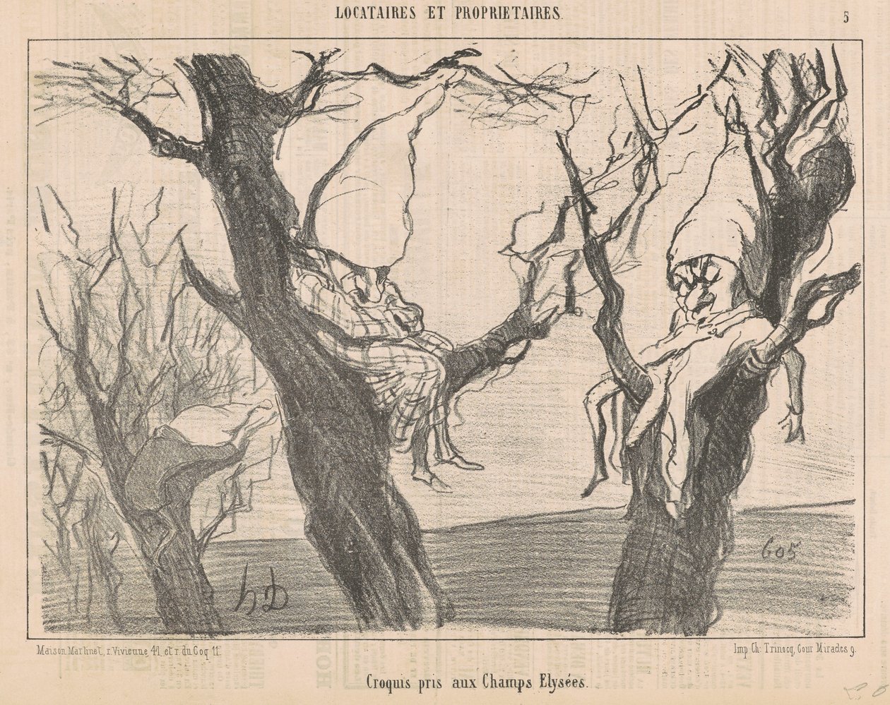 Croquis tomados en los Campos Elíseos de Honoré Daumier