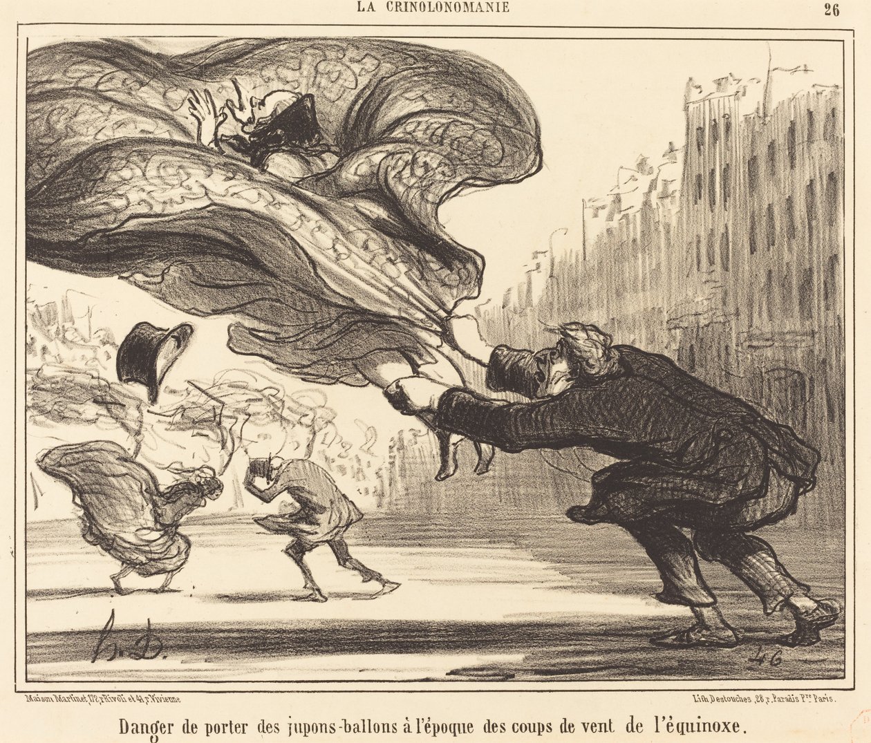 Peligro de Llevar Faldas Globo... de Honoré Daumier