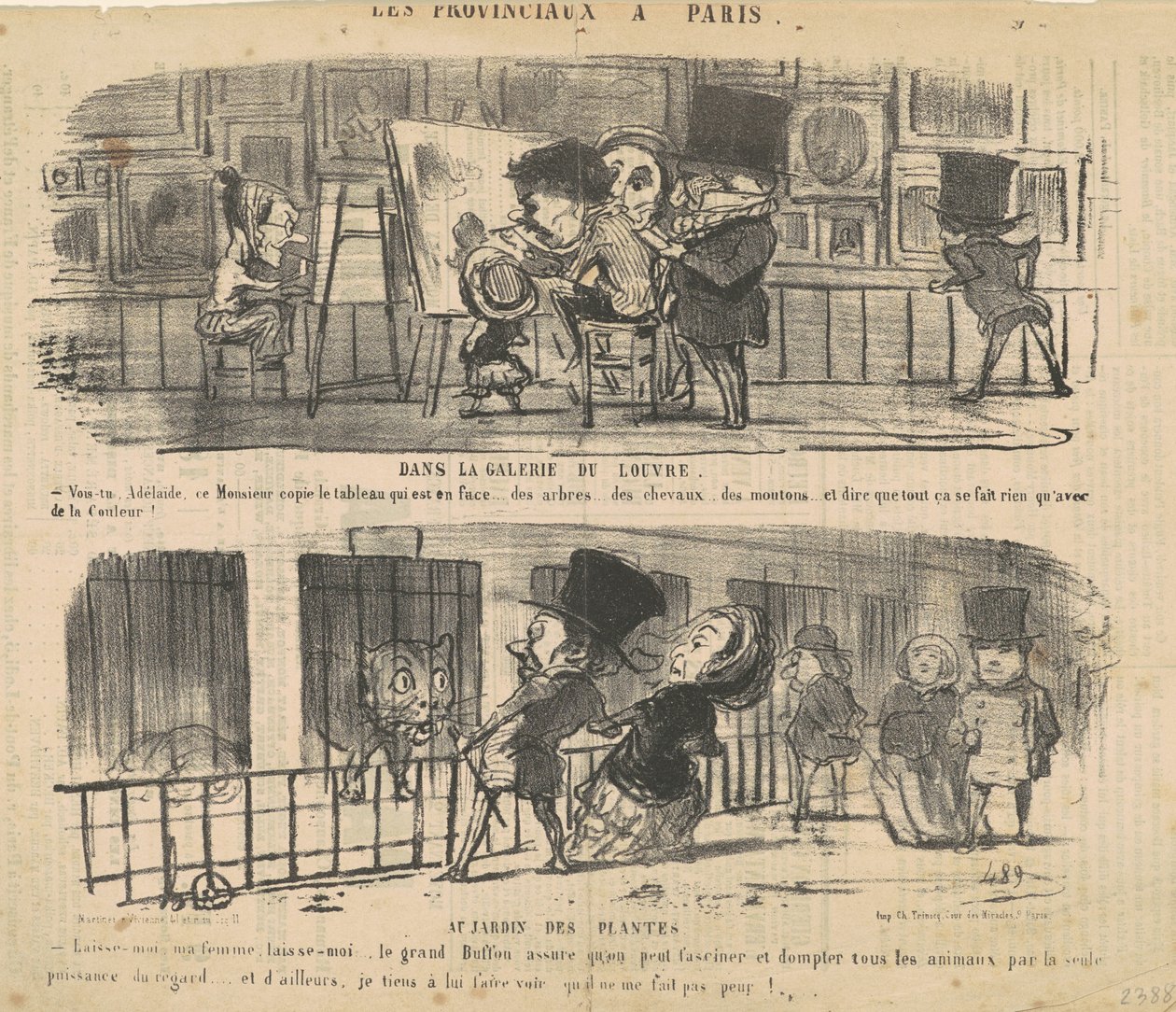 En la galería del Louvre de Honoré Daumier