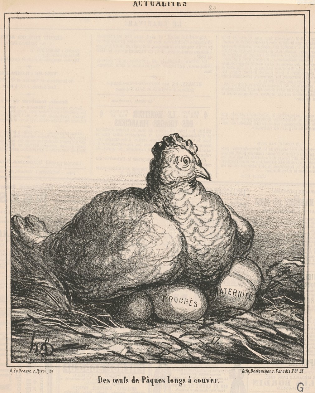 Huevos de Pascua largos de incubar de Honoré Daumier