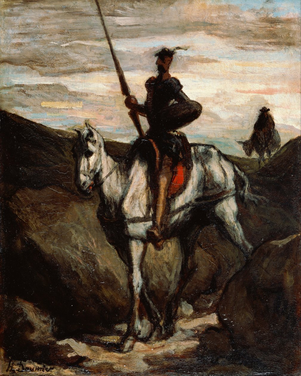 Don Quijote en las montañas de Honoré Daumier