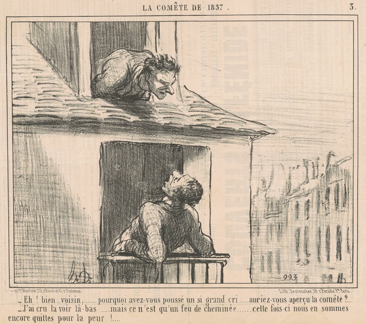 ¡Eh! Bien, vecino... ¿por qué empujaste...? de Honoré Daumier