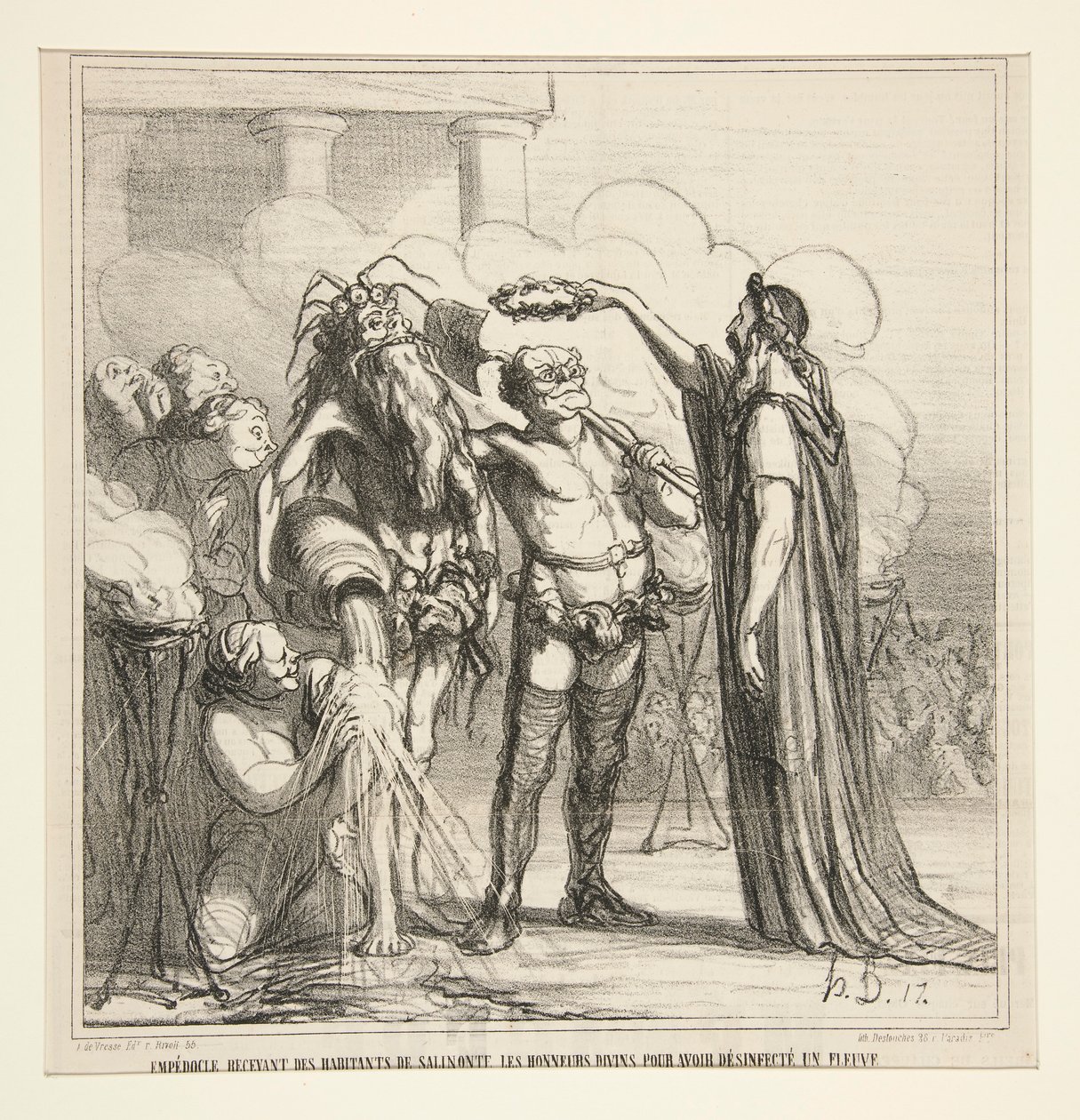 Empédocles recibiendo de Honoré Daumier