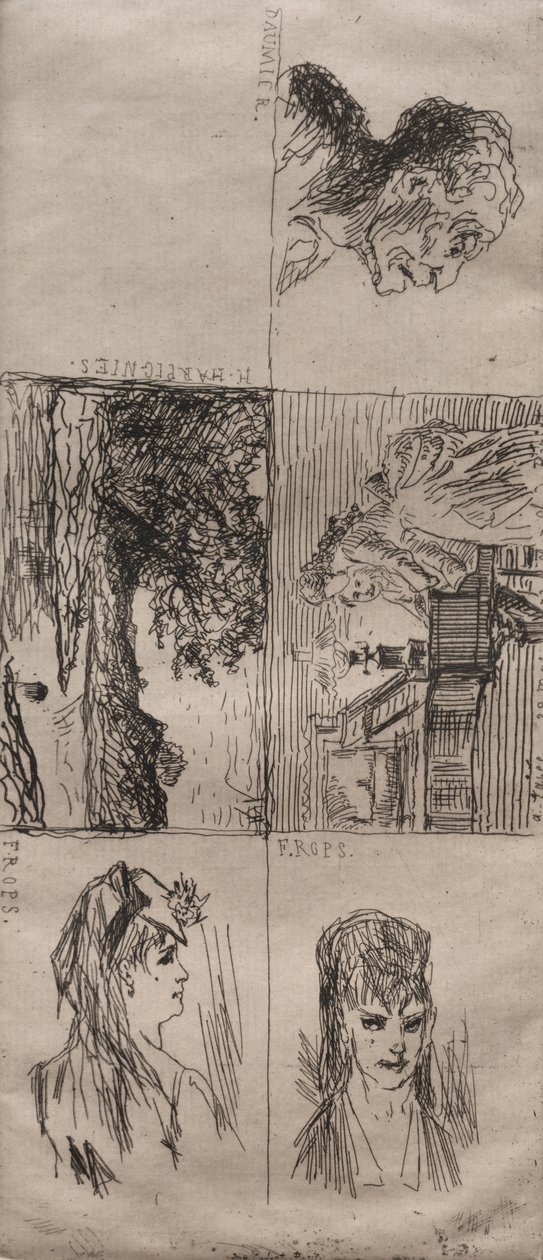 Cinco estudios de Honoré Daumier
