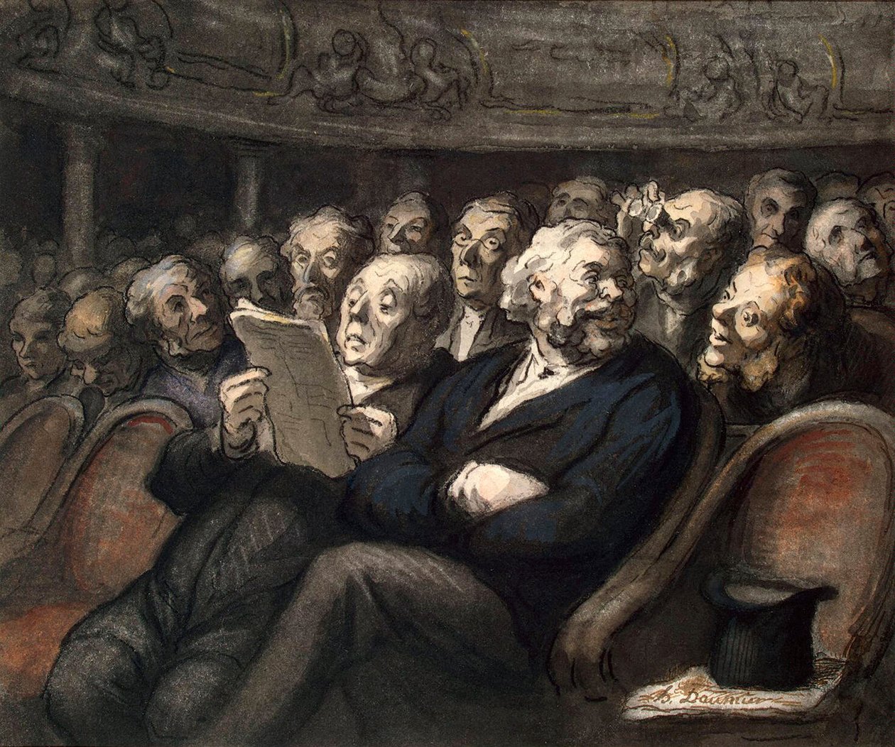 Intermedio en la Comédie-Française, 1858 de Honoré Daumier
