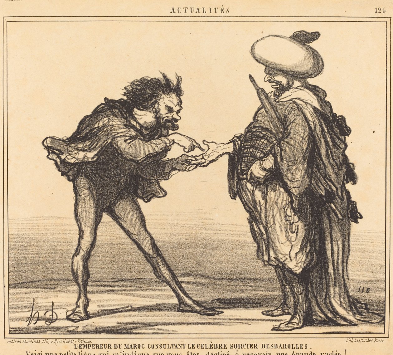 El Emperador de Marruecos consultando... Desbarolles de Honoré Daumier
