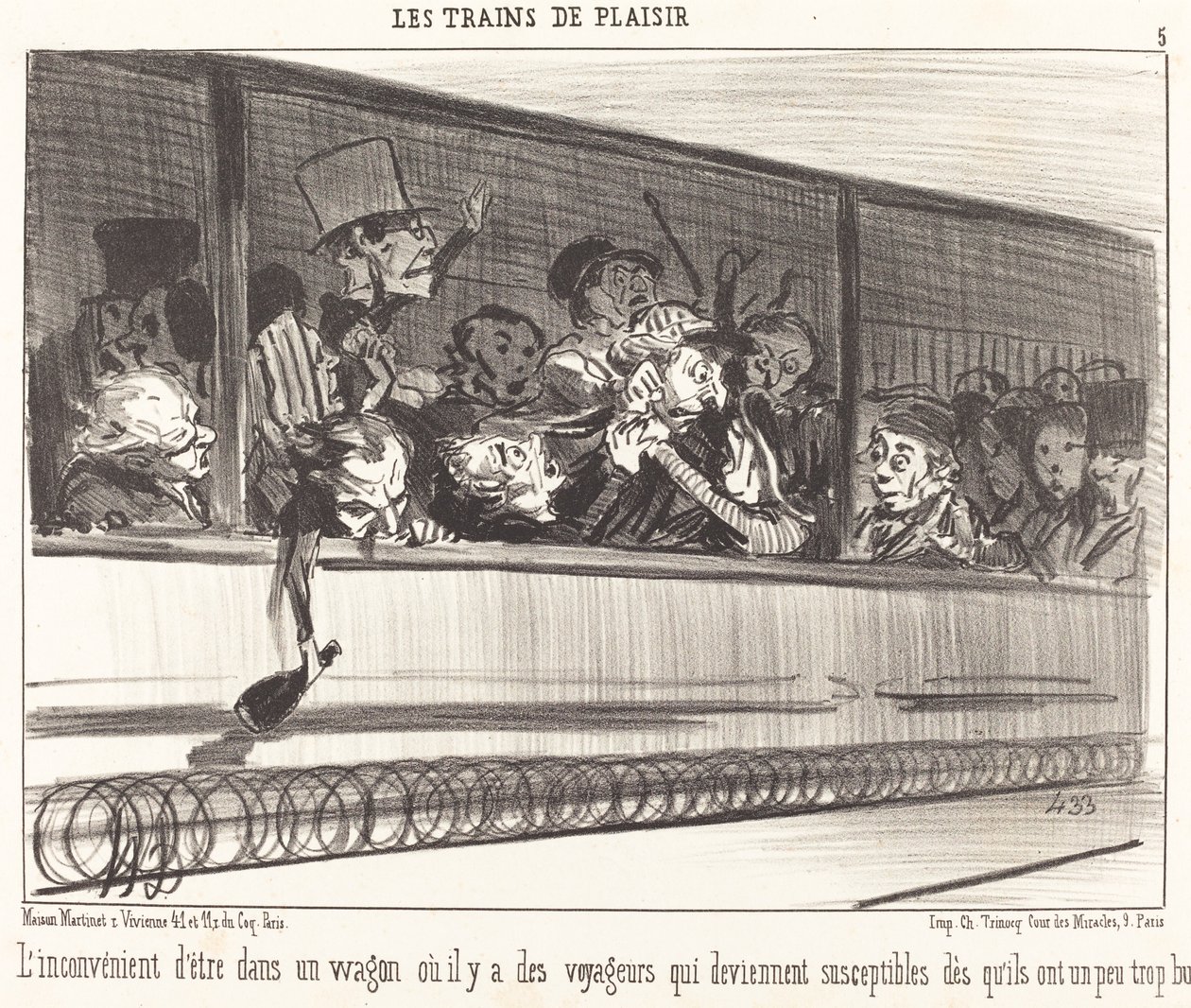 El inconveniente de estar en un vagón... de Honoré Daumier