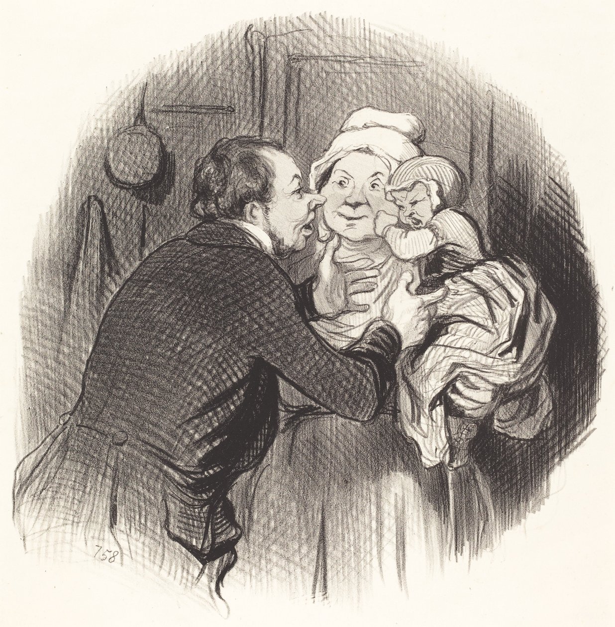 La visita a la nodriza de Honoré Daumier