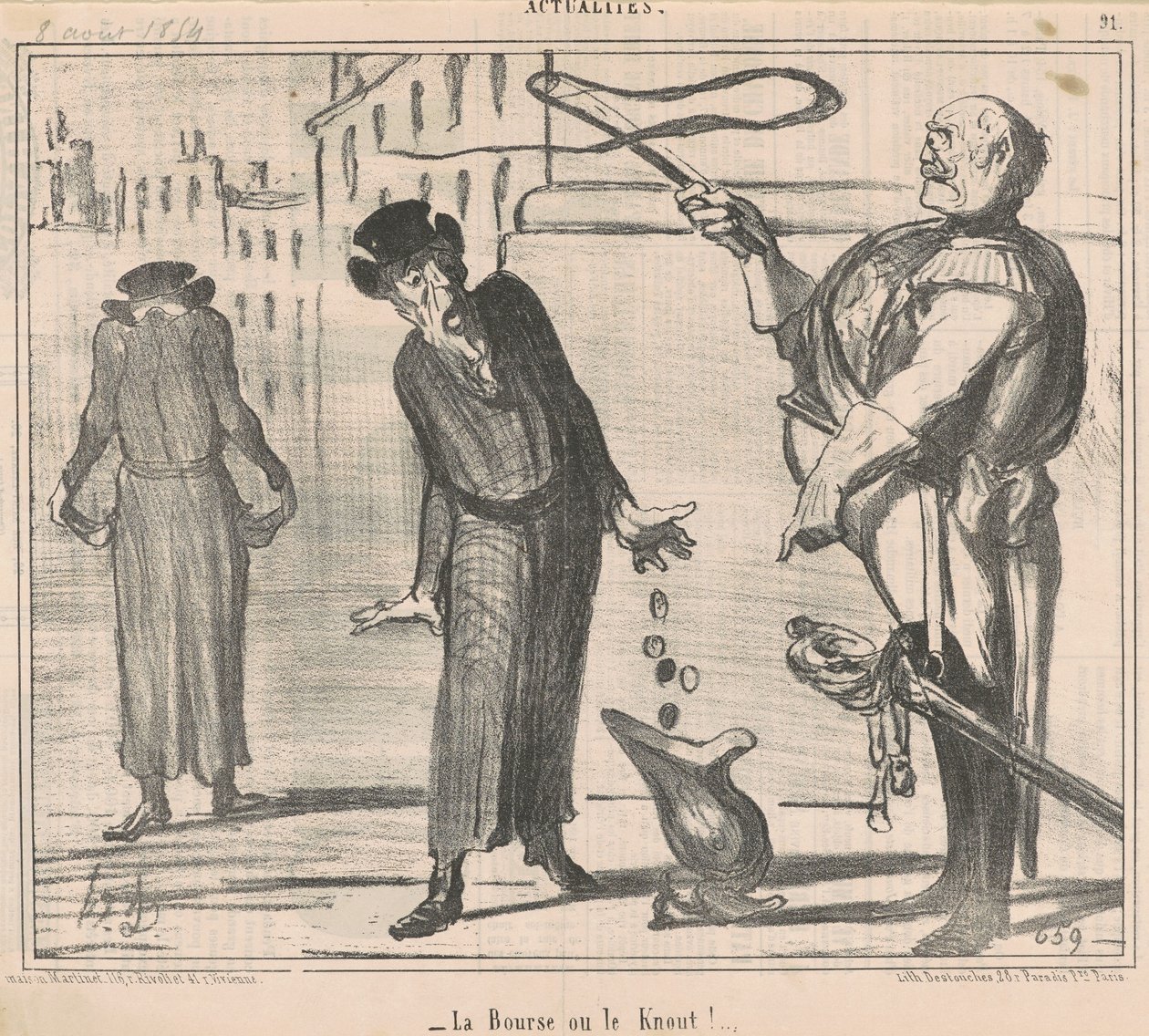 ¡La bolsa o el látigo! de Honoré Daumier