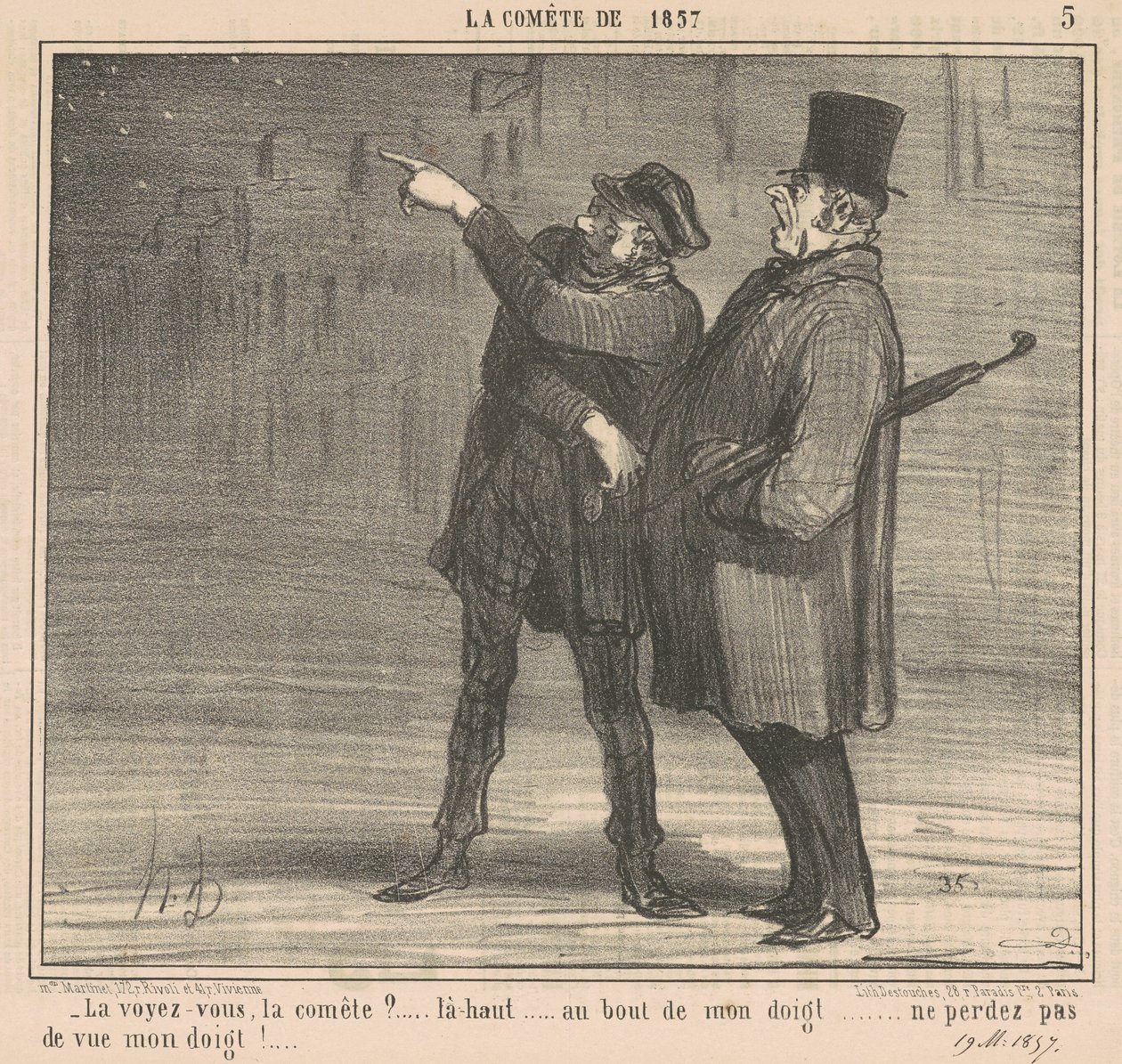 ¿Ves el cometa?... Allá arriba... de Honoré Daumier