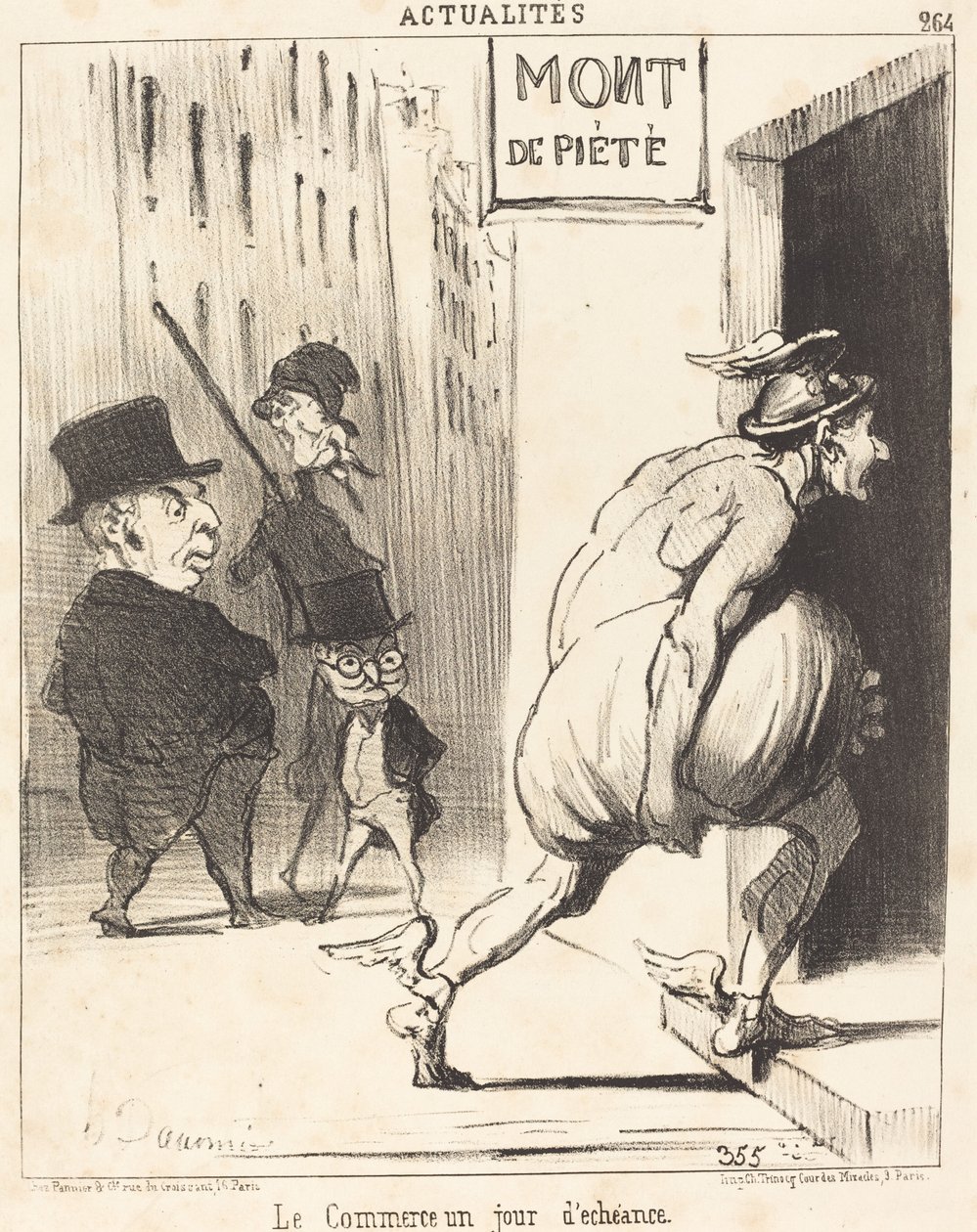 El comercio en un día de vencimiento de Honoré Daumier